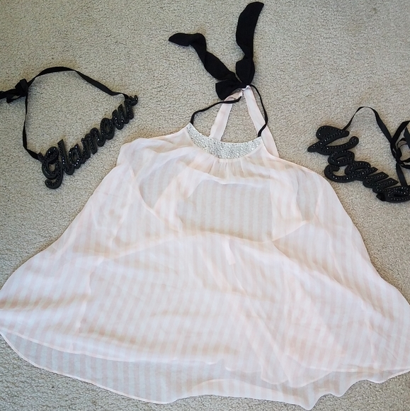 🔴SOLD🔴 Vintage Victoria's Secret Bow Back Top - Picture 1 of 7